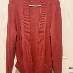 Staccato Women's Ribbed Open Cardigan - Brick Red
